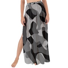 Grey And Black Camouflage Pattern Maxi Chiffon Tie-up Sarong by SpinnyChairDesigns
