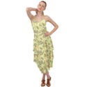 Light Green Brown Yellow Camouflage Pattern Layered Bottom Dress View1