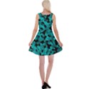 Black and Teal Camouflage Pattern Reversible Velvet Sleeveless Dress View2