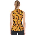 Orange and Black Camouflage Pattern Mock Neck Shell Top View2