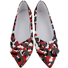Black Red White Camouflage Pattern Women s Bow Heels by SpinnyChairDesigns