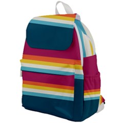 70s Vintage Stripes Top Flap Backpack by tmsartbazaar