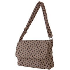 Cat Dog Animal Paw Prints Pattern Brown Black Full Print Messenger Bag (l) by SpinnyChairDesigns