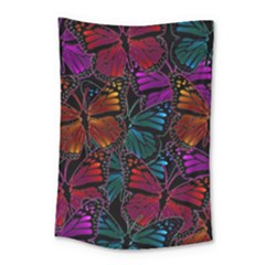 Colorful Monarch Butterfly Pattern Small Tapestry by SpinnyChairDesigns