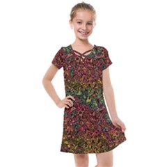 Stylish Fall Colors Camouflage Kids  Cross Web Dress by SpinnyChairDesigns
