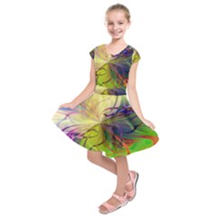  Rainbow Painting Patterns 1 Kids  Short Sleeve Dress by DinkovaArt