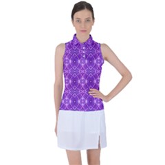 Geometric Galaxy Pattern Print Women s Sleeveless Polo Tee by dflcprintsclothing