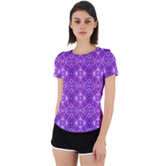 Geometric Galaxy Pattern Print Back Cut Out Sport Tee by dflcprintsclothing