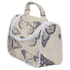 Vintage Ink Stamp On Paper Monarch Butterfly Satchel Handbag by SpinnyChairDesigns