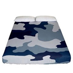 Camo Blue Fitted Sheet (california King Size) by MooMoosMumma