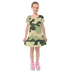 Camo Green Kids  Short Sleeve Velvet Dress by MooMoosMumma