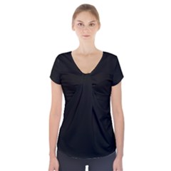 Rich Ebony Short Sleeve Front Detail Top by Janetaudreywilson