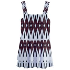 Brown And White Ikat Kids  Layered Skirt Swimsuit by SpinnyChairDesigns