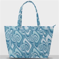 Abstract Blue White Spirals Swirls Back Pocket Shoulder Bag  by SpinnyChairDesigns