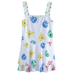 Cute Cartoon Germs Viruses Microbes Kids  Layered Skirt Swimsuit by SpinnyChairDesigns