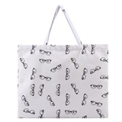 Geek Glasses With Eyes Zipper Large Tote Bag by SpinnyChairDesigns