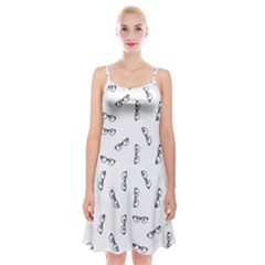 Geek Glasses With Eyes Spaghetti Strap Velvet Dress by SpinnyChairDesigns
