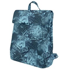 Teal Turquoise Abstract Art Flap Top Backpack by SpinnyChairDesigns