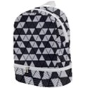 Black and White Triangles Pattern Zip Bottom Backpack View1