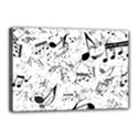 Black and White Music Notes Canvas 18  x 12  (Stretched) View1