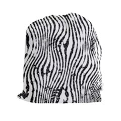 Zebra Print Stripes Drawstring Pouch (2xl) by SpinnyChairDesigns