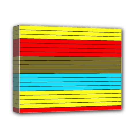 Multicolor With Black Lines Deluxe Canvas 14  X 11  (stretched) by tmsartbazaar