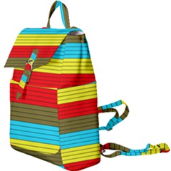 Multicolor With Black Lines Buckle Everyday Backpack by tmsartbazaar