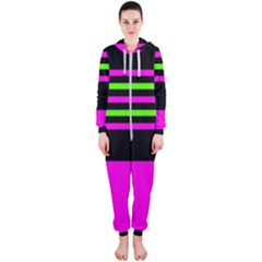 Disco Stripes Hooded Jumpsuit (ladies)  by tmsartbazaar