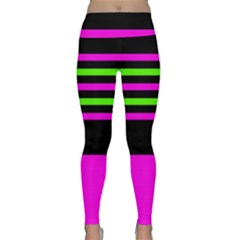 Disco Stripes Lightweight Velour Classic Yoga Leggings by tmsartbazaar