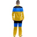 Bright Yellow With Blue Men s Long Sleeve Satin Pyjamas Set View2
