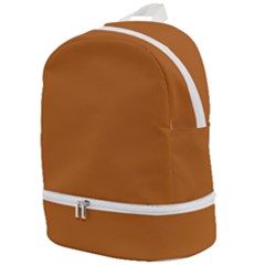 True Light Brown Color Zip Bottom Backpack by SpinnyChairDesigns