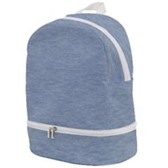 Faded Denim Blue Texture Zip Bottom Backpack by SpinnyChairDesigns