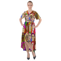 432sisters Front Wrap High Low Dress by Kritter