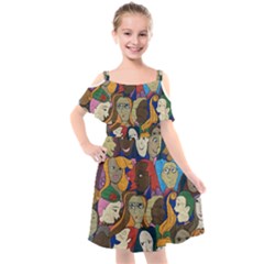 Sisters2020 Kids  Cut Out Shoulders Chiffon Dress by Kritter