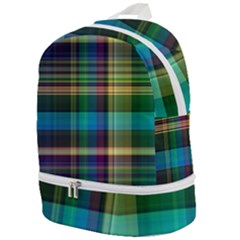 Colorful Madras Plaid Zip Bottom Backpack by SpinnyChairDesigns