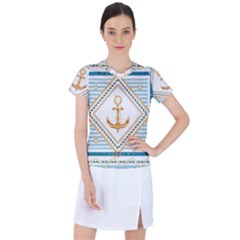 Chain Pattern Blue 6 Women s Sports Top by designsbymallika