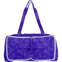 Violet Purple Butterfly Print Multi Function Bag by SpinnyChairDesigns