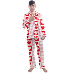 Hearts  Men s Long Sleeve Satin Pyjamas Set by Sobalvarro