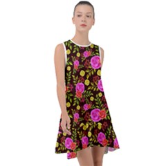 Background Rose Wallpaper Frill Swing Dress by HermanTelo