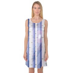 Birch Tree Forest Digital Sleeveless Satin Nightdress by Mariart
