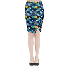Geometric Hypnotic Shapes Midi Wrap Pencil Skirt by tmsartbazaar