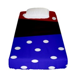 Mixed-lines-dots Black-bg Fitted Sheet (single Size) by Casemiro