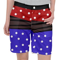 Mixed-lines-dots Black-bg Pocket Shorts by Casemiro