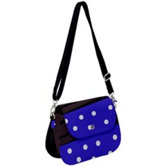 Mixed-lines-dots Black-bg Saddle Handbag by Casemiro