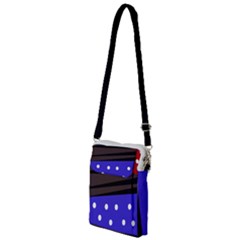 Mixed Polka Dots And Lines Pattern, Blue, Red, Brown Multi Function Travel Bag by Casemiro