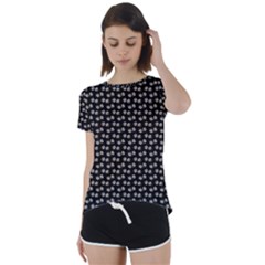 Daisy Black Short Sleeve Foldover Tee by snowwhitegirl