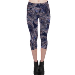 Glowing Coral Pattern Capri Leggings  by LoolyElzayat