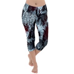 Flamelet Lightweight Velour Capri Yoga Leggings by Sparkle