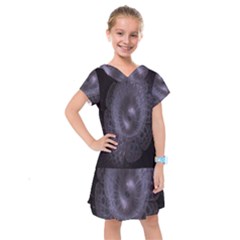 Fractal Flowers Kids  Drop Waist Dress by Sparkle
