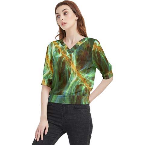 Abstract Illusion Quarter Sleeve Blouse by Sparkle